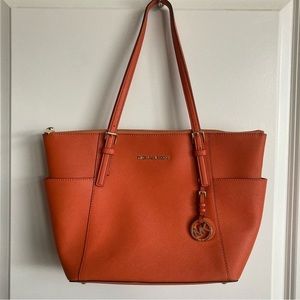 Orange Michael Kors Tote Purse